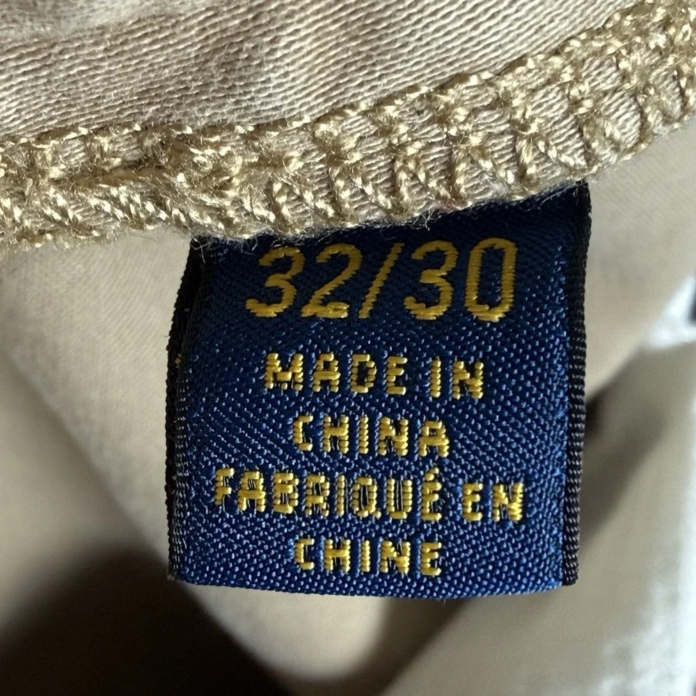 Polo Ralph Lauren Chino Pants Mens 32x30 Beige‎ Stretch Slim Fit Preppy